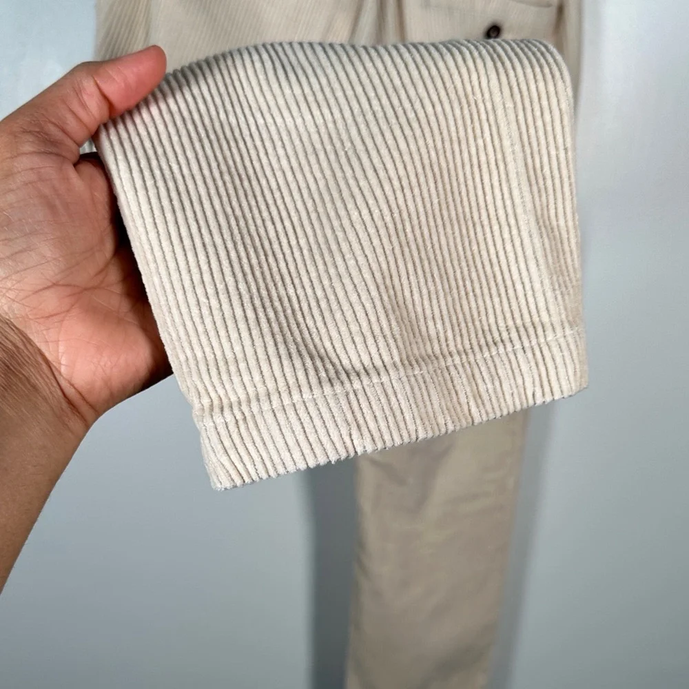Dandy Del Mar XS Cotton Drawstring Corduroy Pants Beige Made in Italy